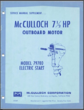Scott/Mcullough # 81059 Outboard Service Manual