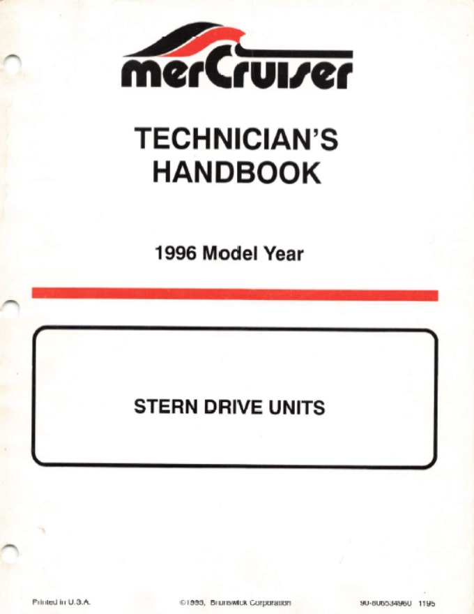 1992 MerCruiser Service Manual #20 Blackhawk Stern Drive Unit Part # 90-823228 