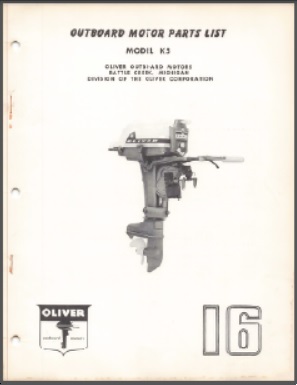 Oliver K5 16hp Outboard Parts List