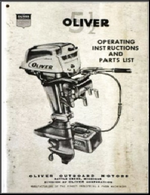 Oliver J2 5-1/2hp Outboard Operating Instructions and Parts List