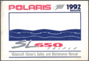 1992 Polaris PWC Owners Manual