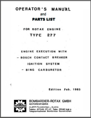 Rotax 277 Owners/Parts Manual