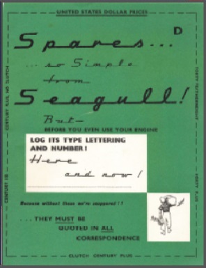 British Seagull 1963 Spares Book