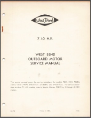 West Bend 1960 and Newer 80hp Outboard Service Manual