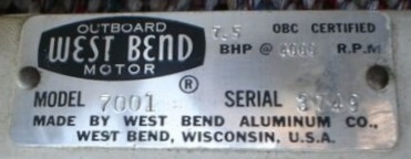 West Bend Outboard Identification