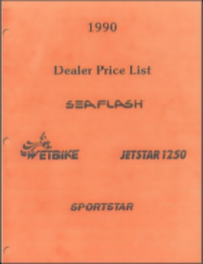 1989-1992 Seaflash Dealer Parts Price List